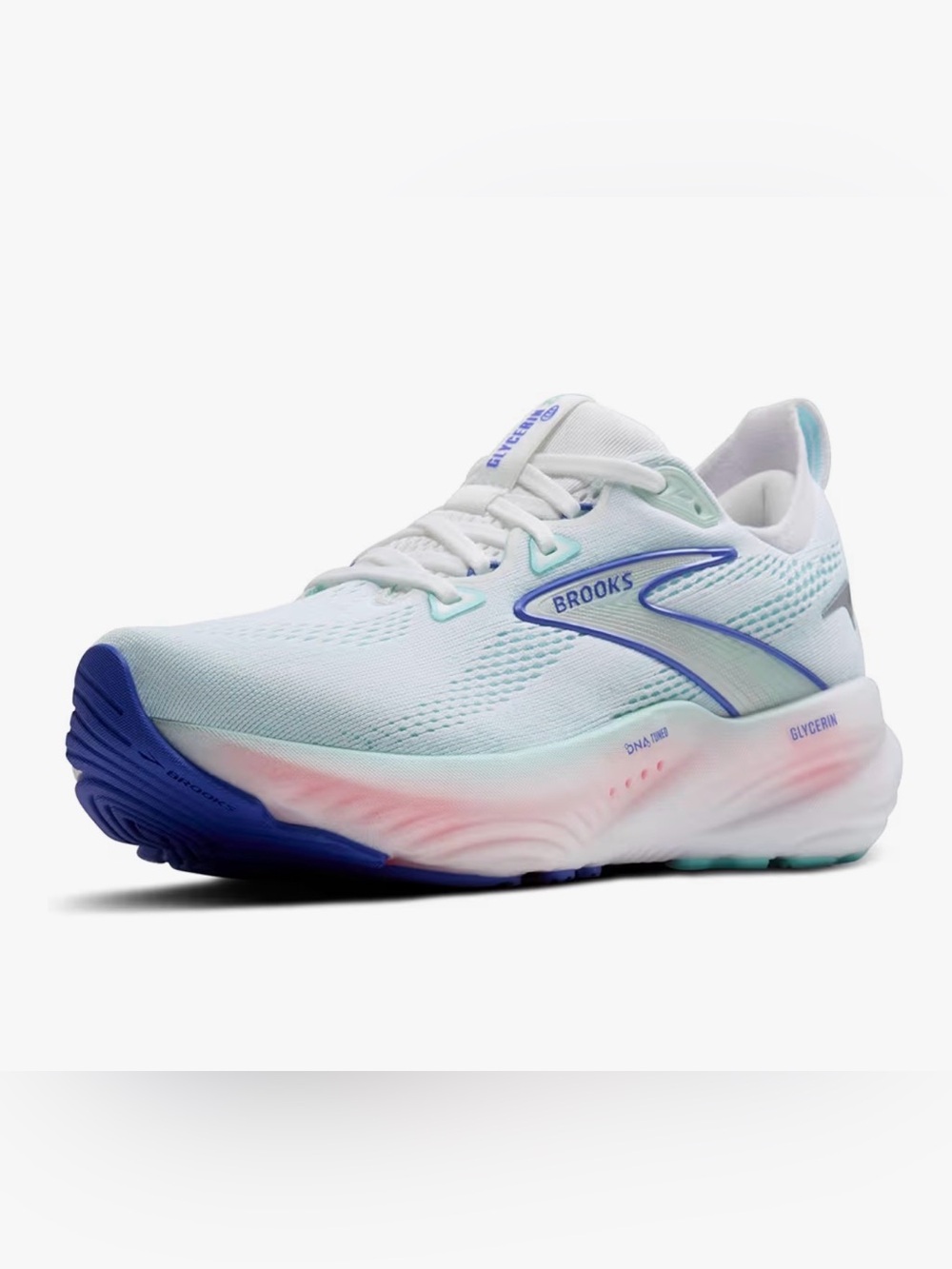 Brooks Women's White Mint and Blue Gradient Running Shoe, Sz 10